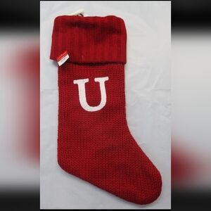 Knit Monogram Christmas Stocking Red U - Wondershop